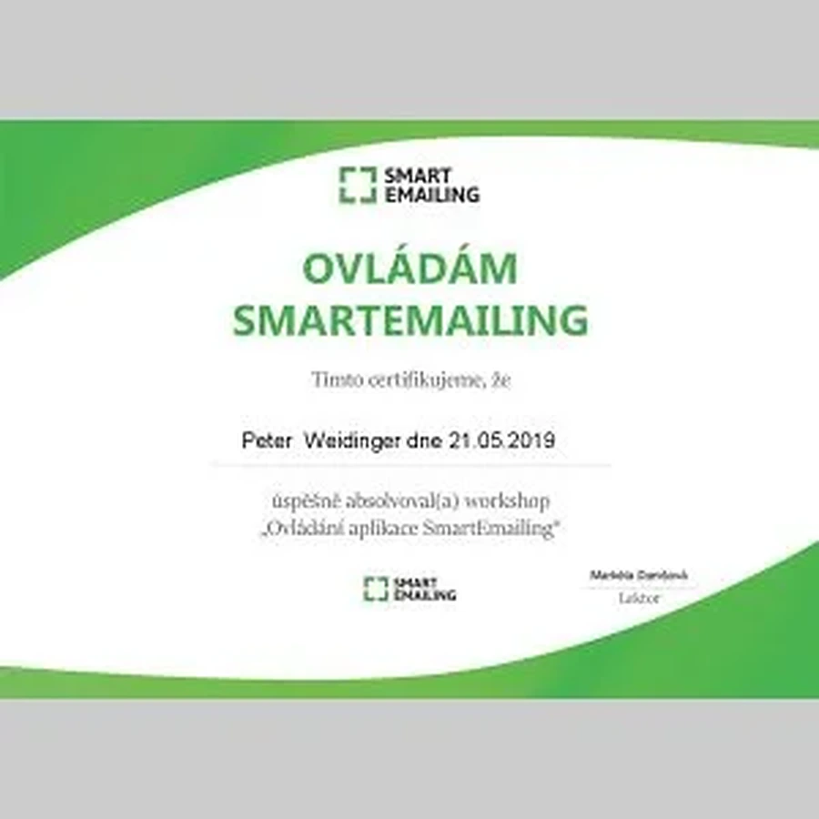 SmartEmailing certifikát