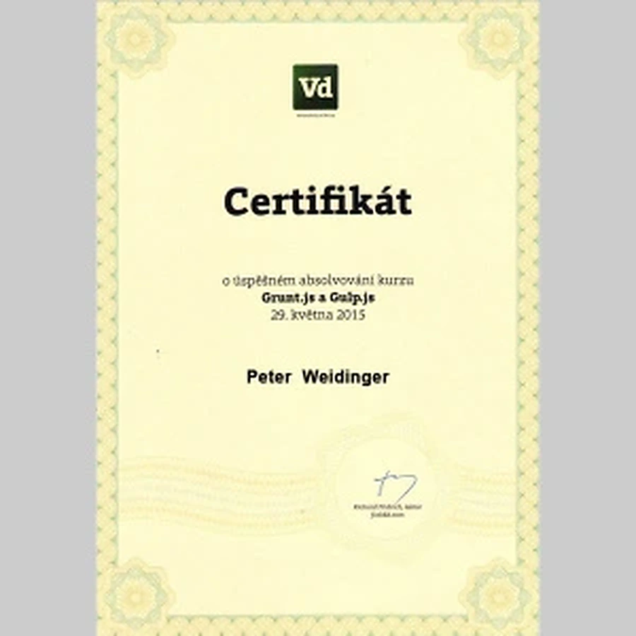 WordPress Developer certifikát